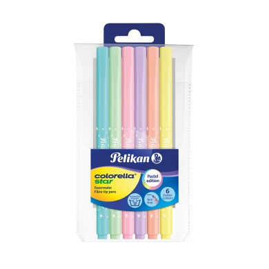 PELIKAN Σχολικός Μαρκαδόρος Πλενόμενος Pastel C302 6 Χρώματα - Συσκευασία 10τμχ