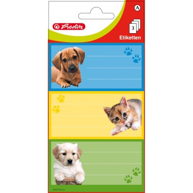 HERLITZ Αυτοκόλλητες Ετικέτες Pets 3 Φύλλα X 3 Ετικέτες - Συσκευασία 10τμχ