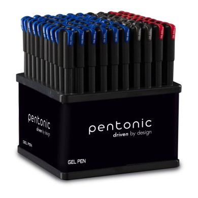 Gel pen LINC Pentonic/μπλε, μαύρο, κόκκινο, Θήκη 100τμχ