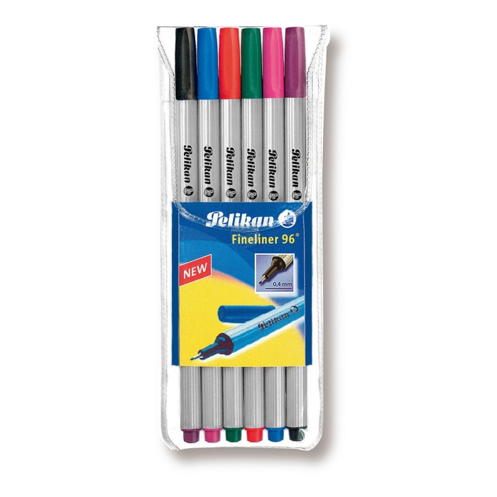 PELIKAN Λεπτός Μαρκαδόρος 0.4mm Fineliner 96 σε Θήκη με 6τμχ