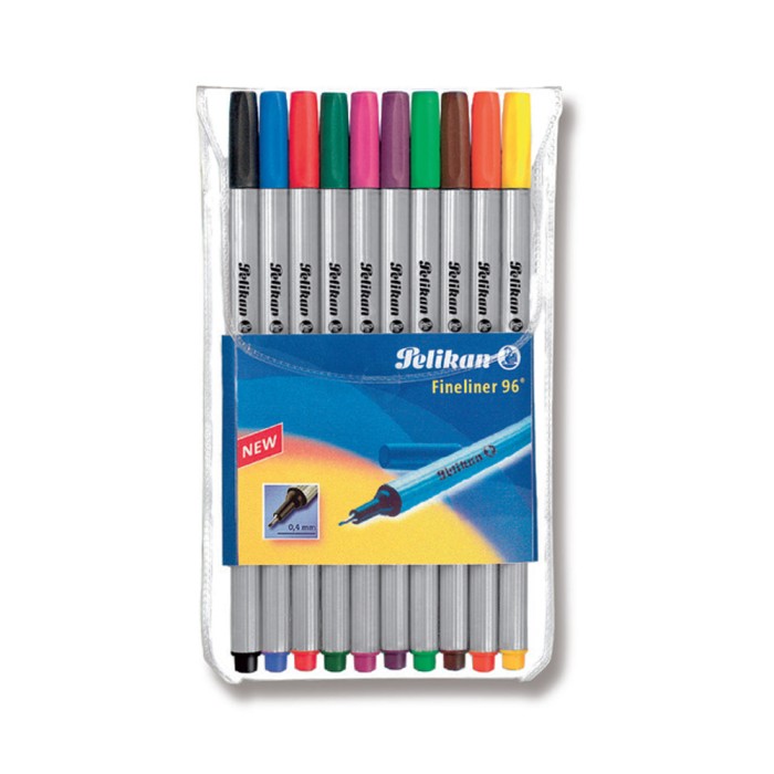PELIKAN Λεπτός Μαρκαδόρος 0.4mm Fineliner 96 σε Θήκη με 10 Χρώματα