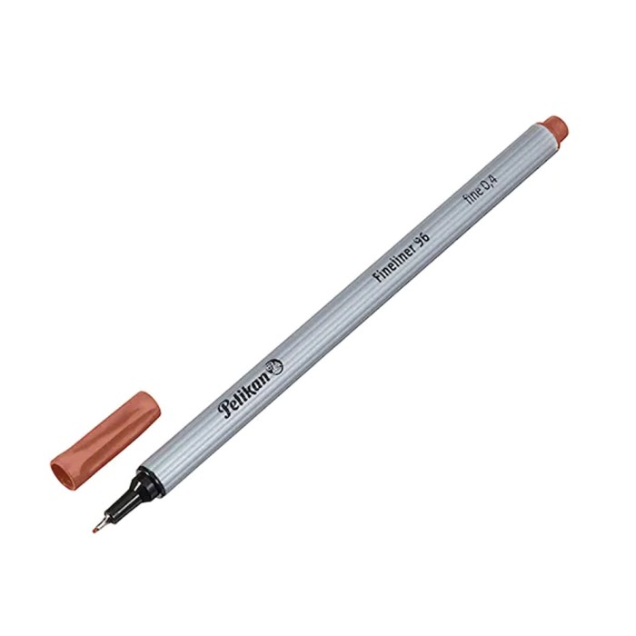 PELIKAN Λεπτός Μαρκαδόρος 0.4mm Fineliner 96 Καφέ - Συσκευασία 10τμχ