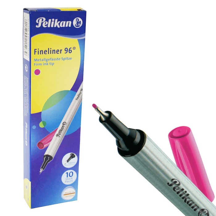PELIKAN Λεπτός Μαρκαδόρος 0.4mm Fineliner 96 Ροζ - Συσκευασία 10τμχ