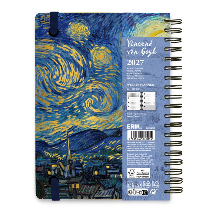 Ημερολόγιο 2027 Εβδομαδιαίο 15Χ21/A5 VAN GOGH