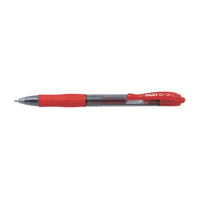 Στυλό Gel Μπίλιας 1.0mm PILOT G-2 Κόκκινο, σε Κουτί 12τμχ