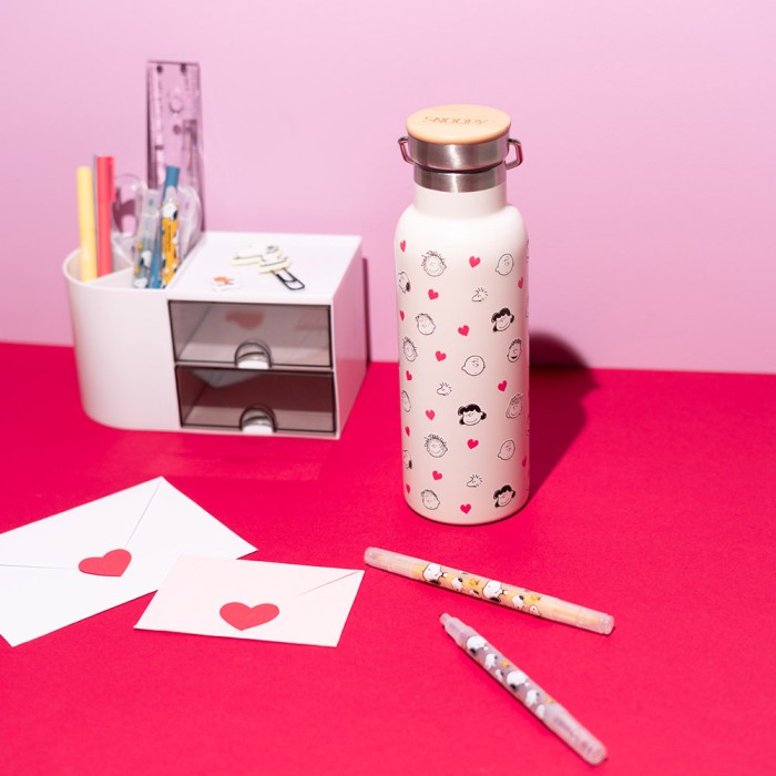 Μεταλλικό Μπουκάλι Θερμός με Λαβή 500ml SNOOPY Love Season
