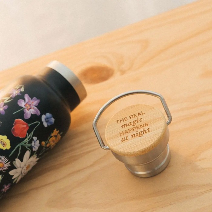 Μεταλλικό Μπουκάλι Θερμός με Λαβή 500ml SLEEPLESS GARDEN