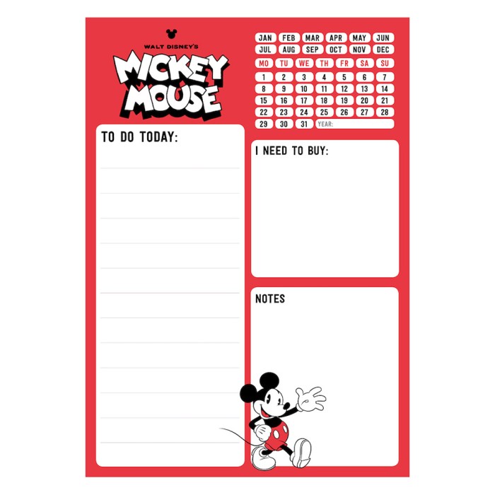 Καθημερινό Πλάνο To Do List 54 Φύλλα Α5 DISNEY Mickey Mouse
