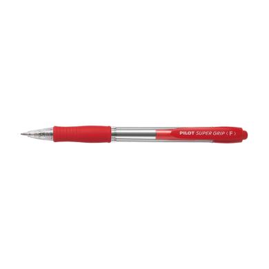 Στυλό Μπίλιας 0.7mm PILOT SUPER GRIP Fine Κόκκινο, σε Κουτί 12τμχ