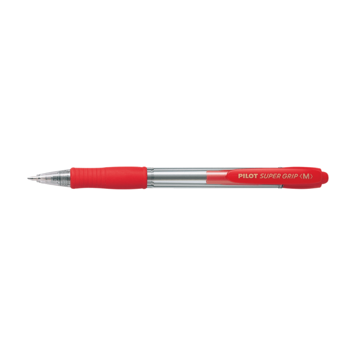 Στυλό Μπίλιας 1.0mm PILOT SUPER GRIP Medium Κόκκινο, σε Κουτί 12τμχ