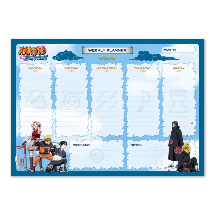 Εβδομαδιαίο Πλάνο Μπλοκ A4/21Χ29 εκ. NARUTO (Anime Collection)