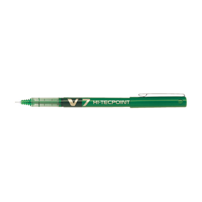 Στυλό Υγρής Μελάνης 0.7mm PILOT V7 HI-TECPOINT Πράσινο, σε Κουτί 12τμχ