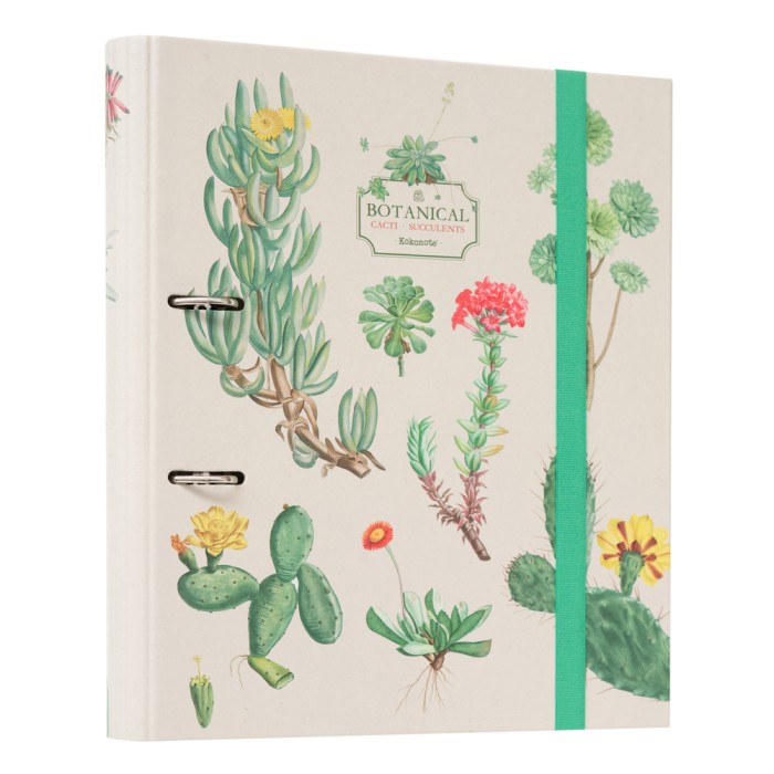 Premium Κλασέρ 2 κρίκων με Λάστιχο BOTANICAL Cacti by Kokonote