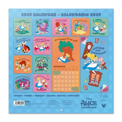 Ημερολόγιο Τοίχου 16 Μηνών 2027 30X30εκ DISNEY ALICE IN WONDERLAND
