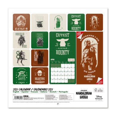 Ημερολόγιο Τοίχου 16 Μηνών 2027 30X30εκ STAR WARS THE MANDALORIAN AND GROGU