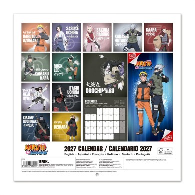 Ημερολόγιο Τοίχου 16 Μηνών 2027 30X30εκ NARUTO SHIPPUDEN