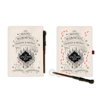 Premium Τετράδιο Α5 με Στυλό-Μαγικό Ραβδί HARRY POTTER Marauder's Map