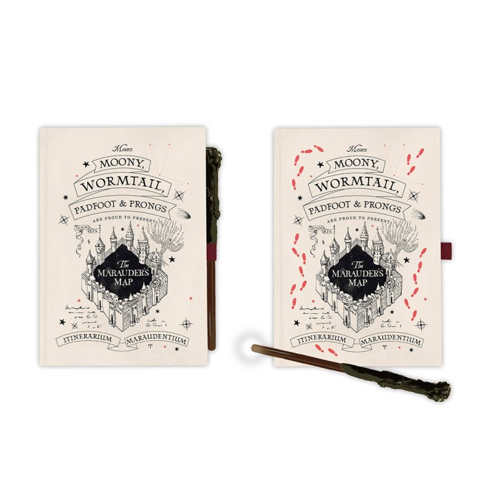 Premium Τετράδιο Α5 με Στυλό-Μαγικό Ραβδί HARRY POTTER Marauder's Map