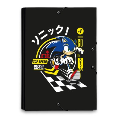 Κουτί σκληρό, 3cm ράχη, με Λάστιχο A4 SONIC THE HEDGEHOG