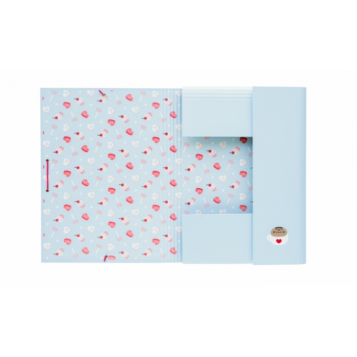 Κουτί σκληρό, 3cm ράχη, με Λάστιχο A4 PUSHEEN Purrfect Love Collection