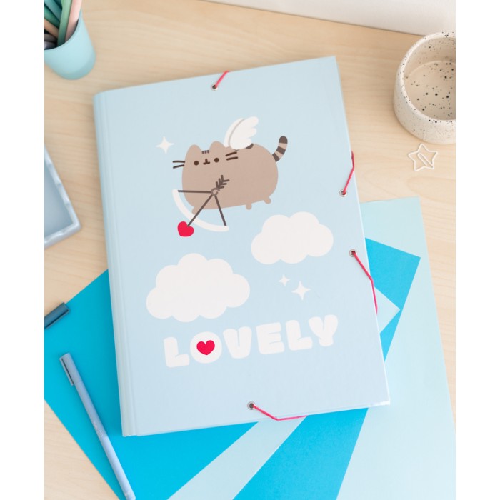 Κουτί σκληρό, 3cm ράχη, με Λάστιχο A4 PUSHEEN Purrfect Love Collection
