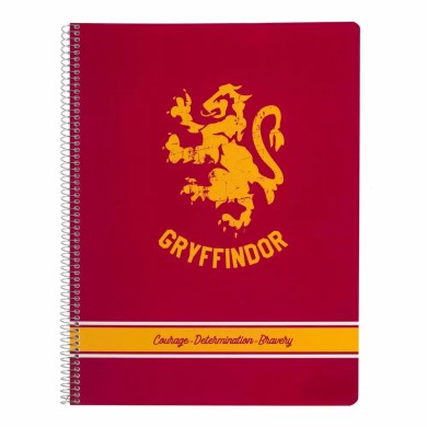 Τετράδιο A4 PP Περφορέ 90 Φύλλα, HARRY POTTER Gryffindor