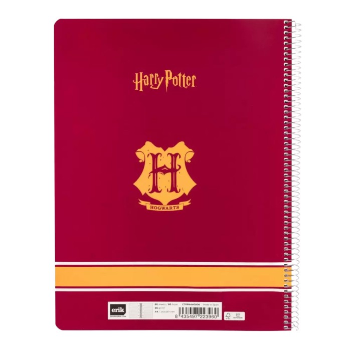 Τετράδιο A4 PP Περφορέ 90 Φύλλα, HARRY POTTER Gryffindor