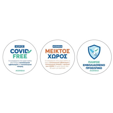 Αυτοκόλλητο Βινυλίου COVID ΜΕΙΚΤΟΣ ΧΩΡΟΣ