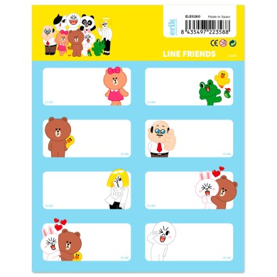 Αυτοκόλλητες Ετικέτες 8x2 LINE FRIENDS