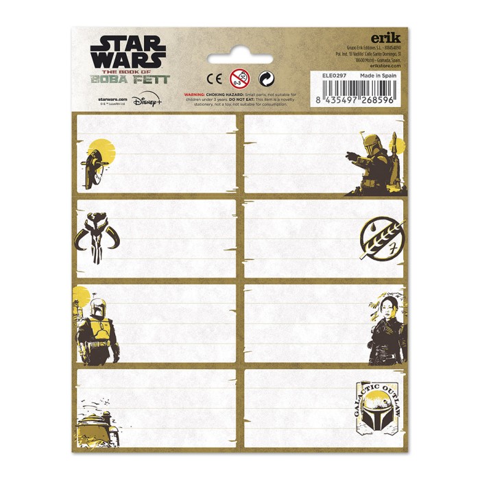 Αυτοκόλλητες Ετικέτες 8x2 STAR WARS THE BOOK OF BOBA FETT