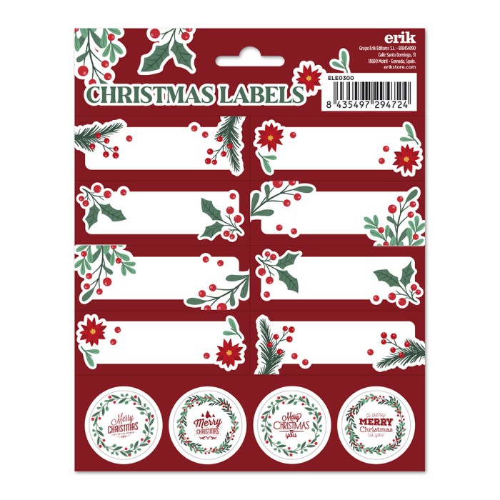 Αυτοκόλλητες Ετικέτες 12x2 MERRY CHRISTMAS Χριστούγεννα
