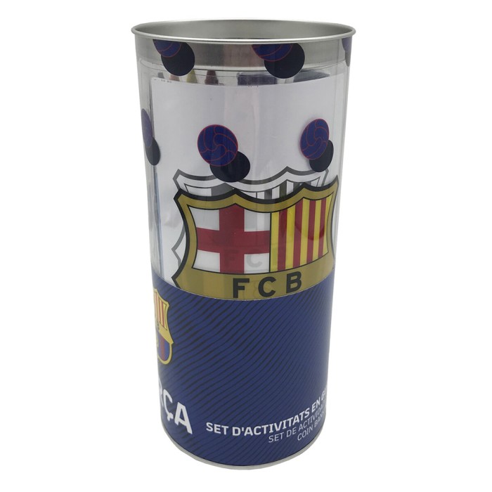 Πλαστικός Κουμπαράς με Είδη Ζωγραφικής FC BARCELONA