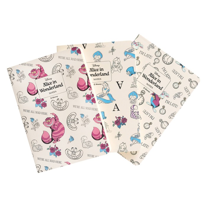 Σετ 3 Τετραδίων Α6/10X15 DISNEY Alice in Wonderland