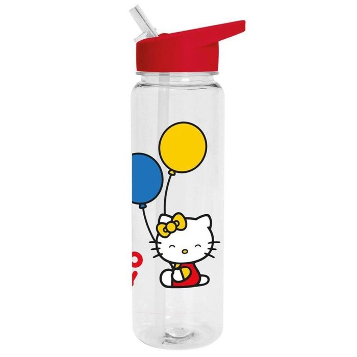 Πλαστικό Μπουκάλι με Καλαμάκι 500ml HELLO KITTY Balloons