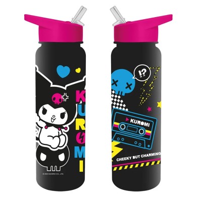 Πλαστικό Μπουκάλι με Καλαμάκι 500ml HELLO KITTY KUROMI Punk Vibes