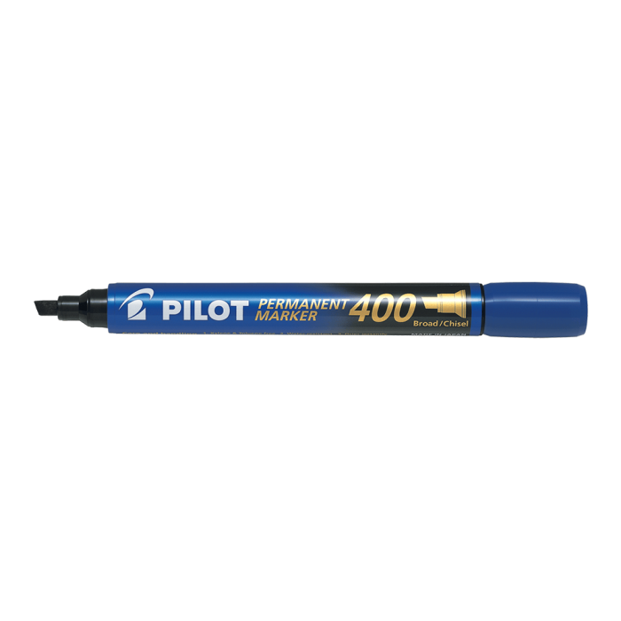 Μαρκαδόρος Ανεξίτηλος PILOT 400 Μπλε Broad 4,5mm Πλακέ, σε Κουτί 20τμχ (15+5 δώρο)