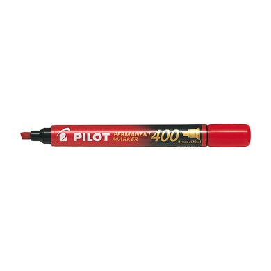 Μαρκαδόρος Ανεξίτηλος PILOT 400 Κόκκινο Broad 4,5mm Πλακέ, σε Κουτί 20τμχ (15+5 δώρο)