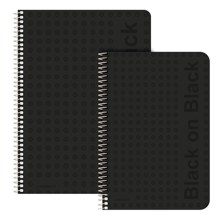 BLACK ΟΝ BLACK Τετράδιο Σπιράλ Wirelock B5/17Χ25 3 Θέματα 90 Φύλλα 6τμχ