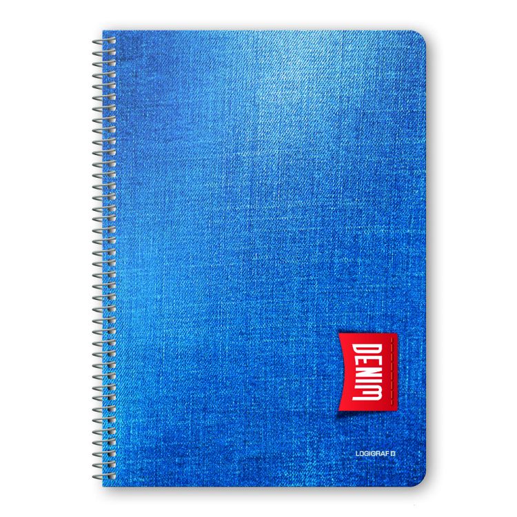 DENIM Τετράδιο Σπιράλ Wirelock B5/17Χ25 3 Θέματα 90 Φύλλα 6τμχ