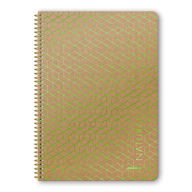 NATURAL Wirelock Notebook B5/17Χ25 4 Subjects 120 Sheets 6pcs