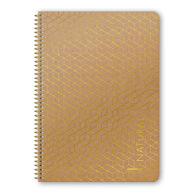 NATURAL Wirelock Notebook B5/17Χ25 4 Subjects 120 Sheets 6pcs