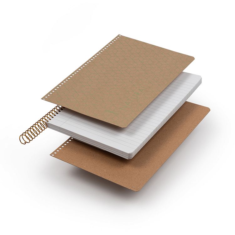 NATURAL Wirelock Notebook B5/17Χ25 4 Subjects 120 Sheets 6pcs