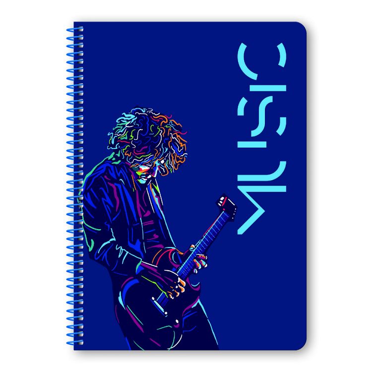 MUSIC Τετράδιο Σπιράλ Wirelock B5/17Χ25 3 Θέματα 90 Φύλλα 10τμχ