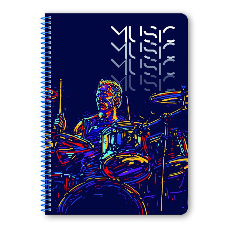 MUSIC Τετράδιο Σπιράλ Wirelock B5/17Χ25 3 Θέματα 90 Φύλλα 10τμχ