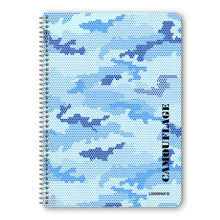 CAMOUFLAGE Τετράδιο Σπιράλ Wirelock B5/17Χ25 4 Θέματα 120 Φύλλα 6τμχ
