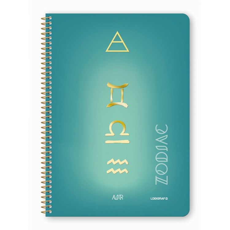 ZODIAC Wirelock Notebook B5/17Χ25 3 Subjects 90 Sheets 6pcs