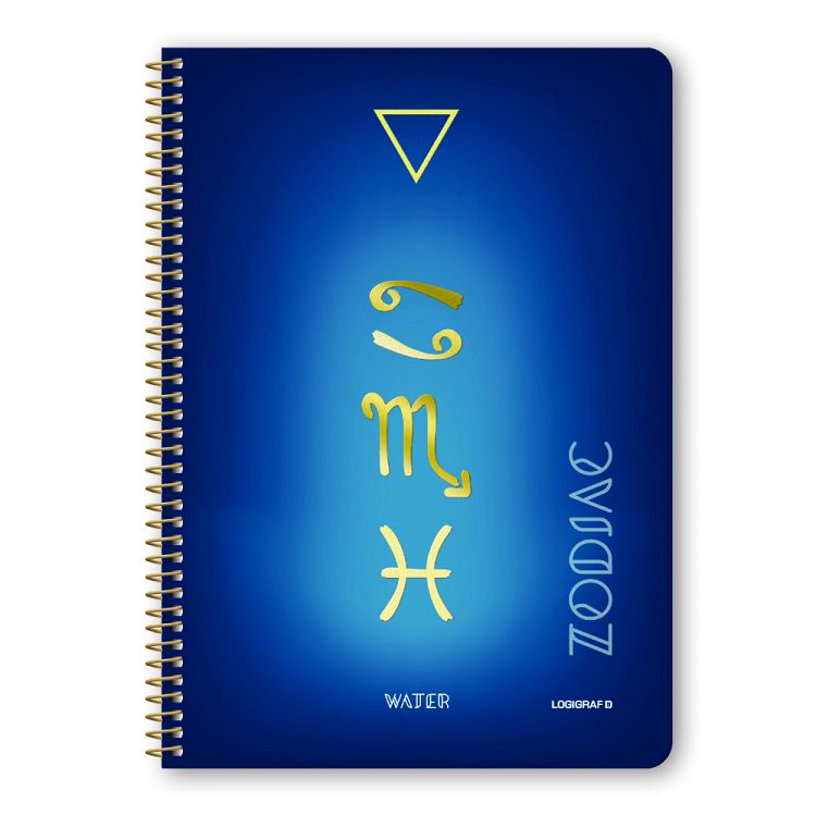 ZODIAC Wirelock Notebook B5/17Χ25 4 Subjects 120 Sheets 6pcs