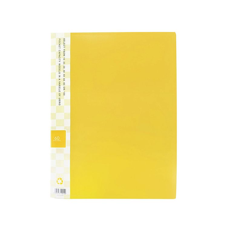 BASIC Nτοσιέ Σουπλ με 60 Διαφανείς Θήκες, Α4 σε 5 χρώματα - Kίτρινο