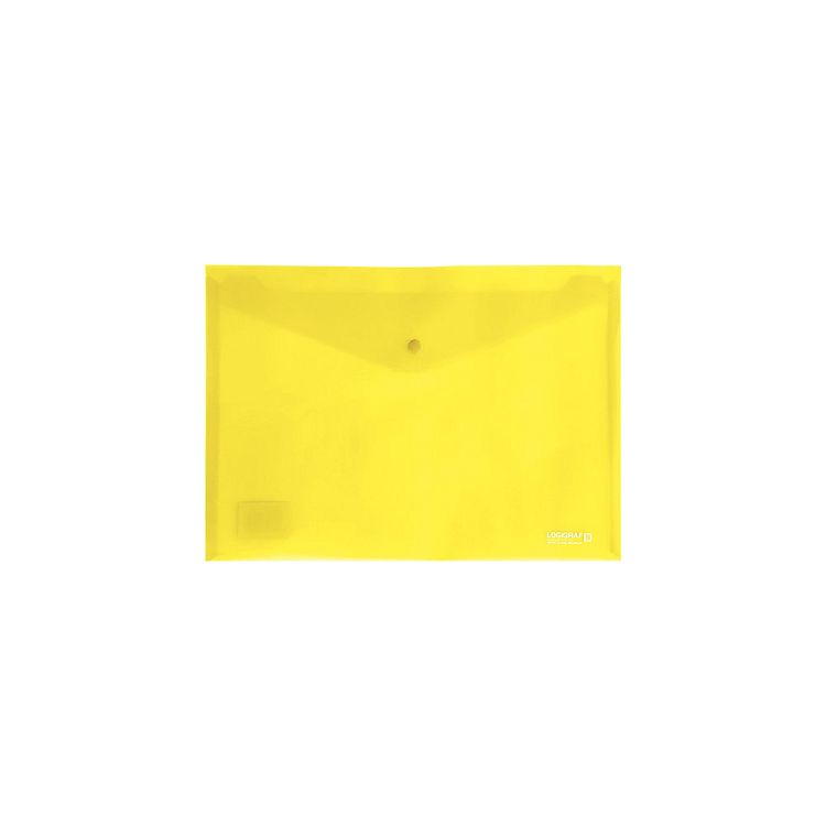 Φάκελος με κουμπί Α5, τύπος διαφανής, 10τμχ - Κίτρινο