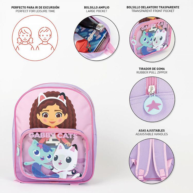 Childrens Backpack 30cm with Pocket GABBY´S DOLLHOUSE Gabby Cats